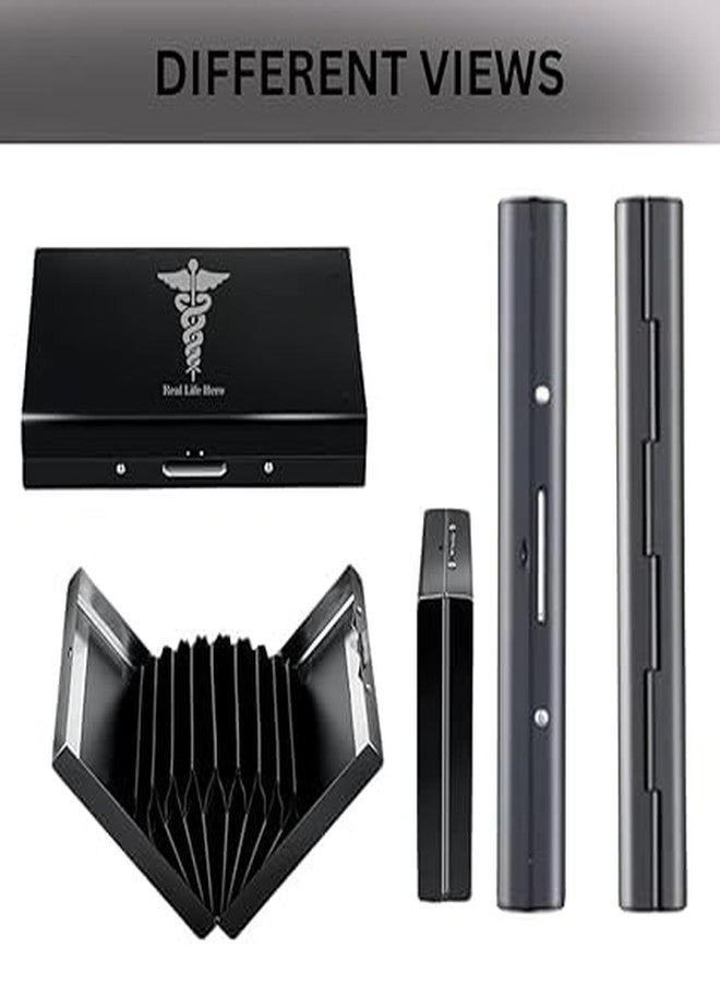 encELade RFID Protected Stainless Steel Black Real Life Hero 10 Slot Credit/Debit/ATM Card Holder for Men & Women - Image 4